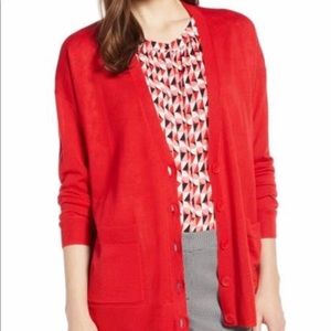 Halogen V Neck Merino Wool Cardigan